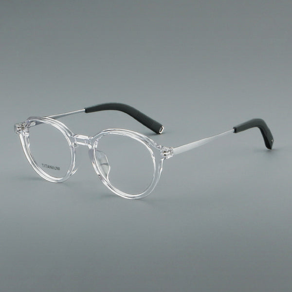 Stacy Retro round titanium alloy eyeglass frame