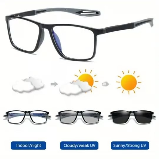 Ultra-Light Multifocal Photochromic Progressive Anti-Blue Light Reading Glasses
