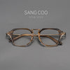 Double Bridge Eyeglass Frame Acetate Titanium