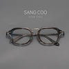 Double Bridge Eyeglass Frame Acetate Titanium