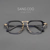 Double Bridge Eyeglass Frame Acetate Titanium