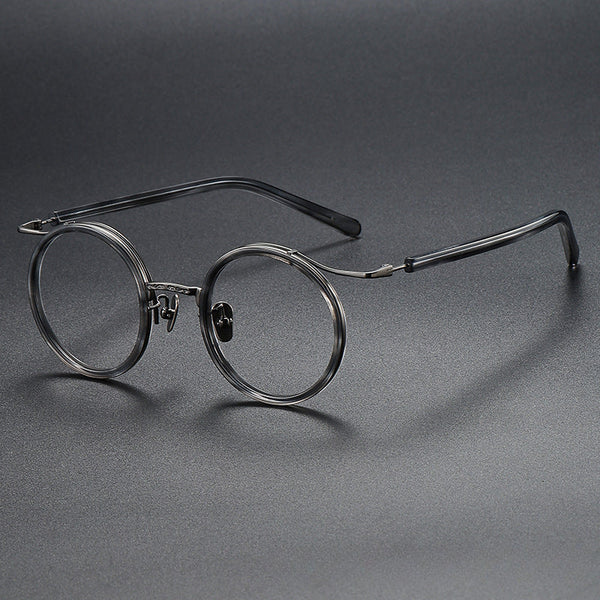 HONGMEI Titanium Vintage Round Eyeglasses Frames