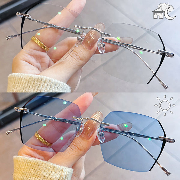 Pure titanium glasses for men and women glasses Reading glasses anti-blue light photoreceptor color changing glasses for boys tide glasses