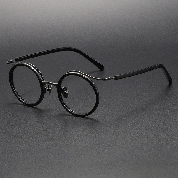 HONGMEI Titanium Vintage Round Eyeglasses Frames