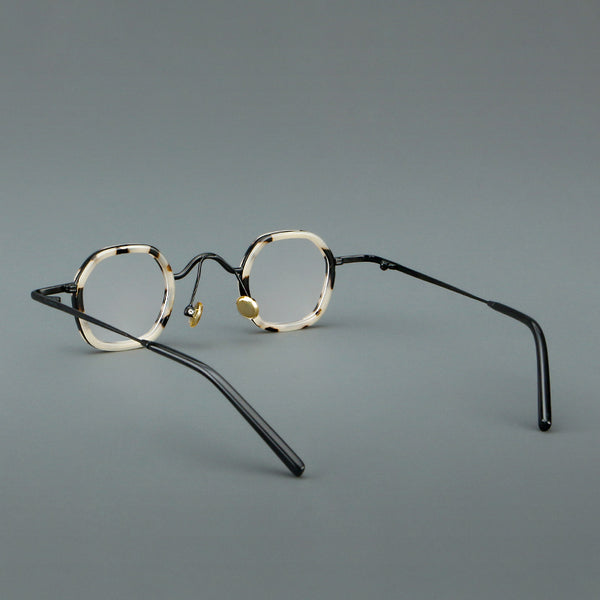 Punk Crown Prince Mirror Vintage Round Acetate Glasses Frame