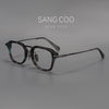 Double Bridge Eyeglass Frame Acetate Titanium