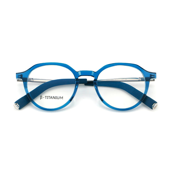 Stacy Retro round titanium alloy eyeglass frame