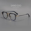Double Bridge Eyeglass Frame Acetate Titanium