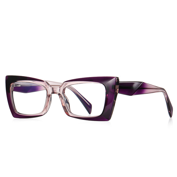 Geometric Cat-Eye Eyeglass Frames for Women