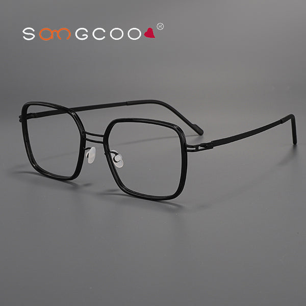 Olawt Retro Titanium Square Glasses Frame
