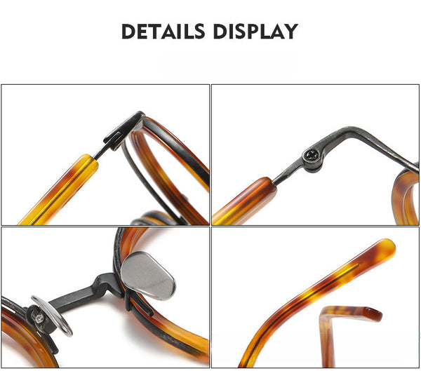 HONGMEI Titanium Vintage Round Eyeglasses Frames