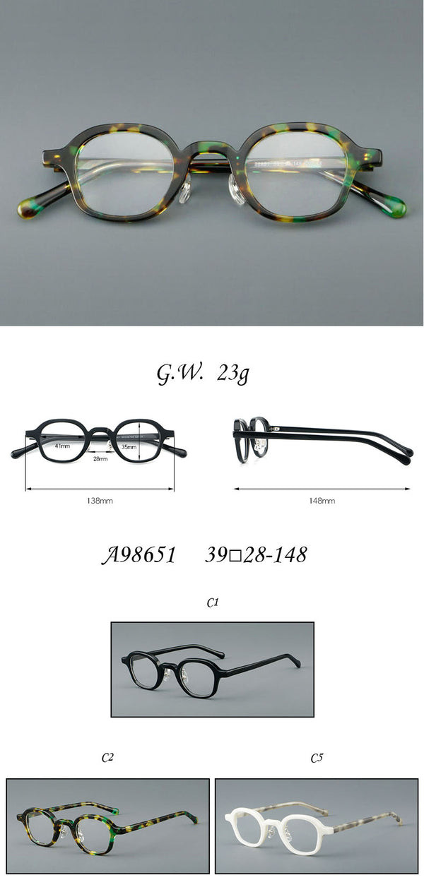 Vintage Acetate elliptical Eyeglasses Frame