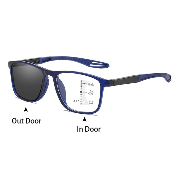 Ultra-Light Multifocal Photochromic Progressive Anti-Blue Light Reading Glasses