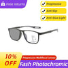 Photochromic TR90 Anti-blue Light Multifocal Progressive Sports Reading Glasses