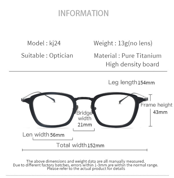 Eyeglass Pure frames glasses glasses for men Eyewear Glasses frame Titanium Men's