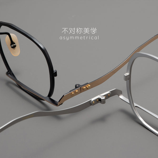 Luord Geometric-shaped titanium metal personalized eyeglass frames