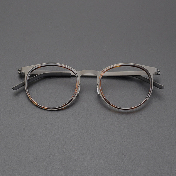 Sangcoo Titanium Vintage Round Eyeglasses Frames 9704