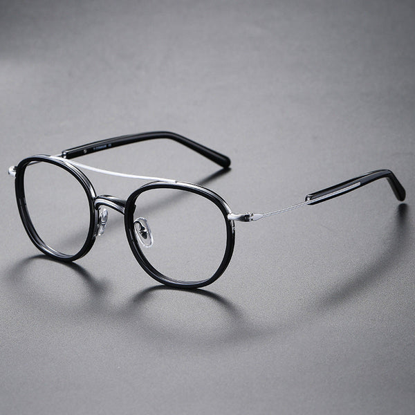 HONGMEI Titanium Vintage Round Eyeglasses Frames