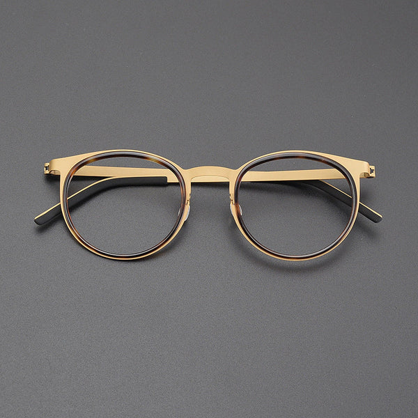 Sangcoo Titanium Vintage Round Eyeglasses Frames 9704