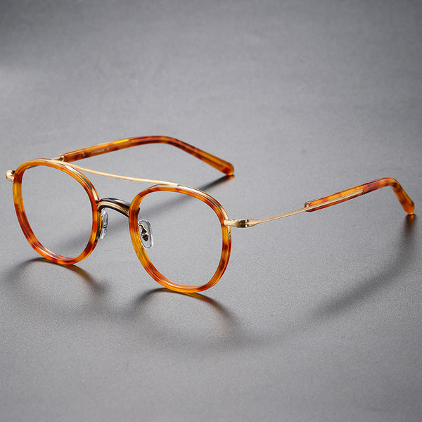 HONGMEI Titanium Vintage Round Eyeglasses Frames