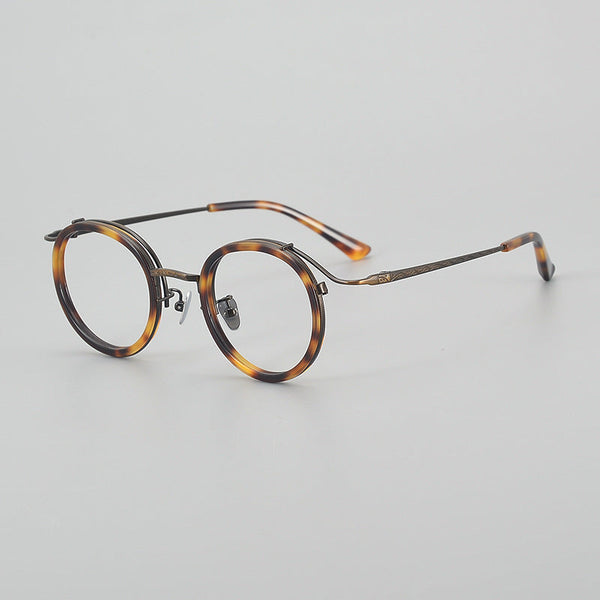 HONGMEI Titanium Vintage Round Eyeglasses Frames