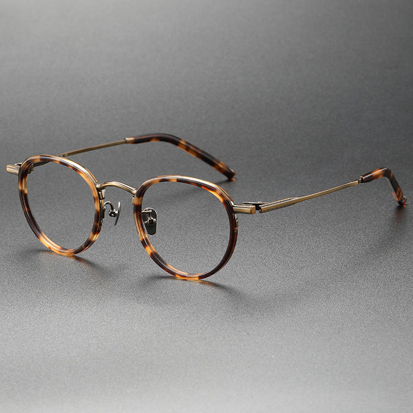 HONGMEI Titanium Vintage Round Eyeglasses Frames