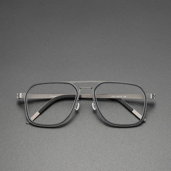 Fashionable Polygonal Rectangular Titanium Metal Eyeglass Frames