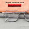 Casual Rectangular Titanium Metal Eyeglass Frames