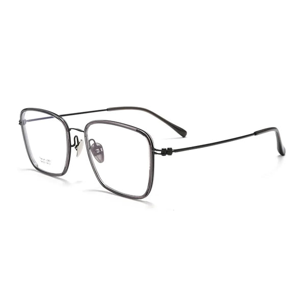 Classic oversized frame eyeglass frames in titanium metal