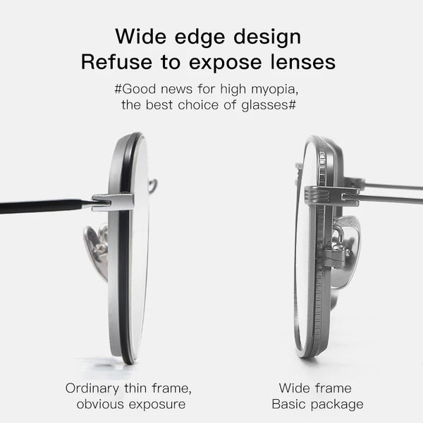 Casual Rectangular Titanium Metal Eyeglass Frames