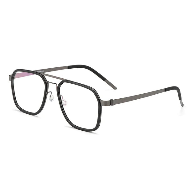Fashionable Polygonal Rectangular Titanium Metal Eyeglass Frames