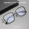 Classic oversized frame eyeglass frames in titanium metal