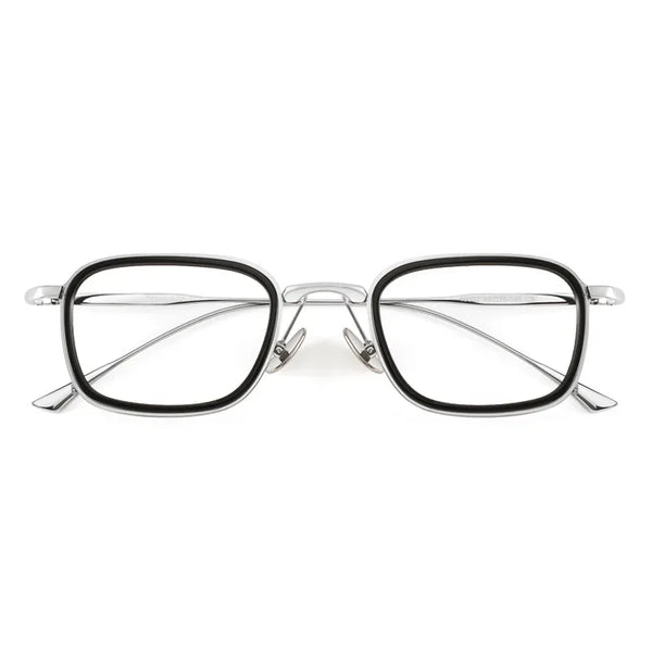Fashion Square Luxury Acetate Pure Titanium Eyewear ReadingBusiness Retro Eyeglasses Frame Men