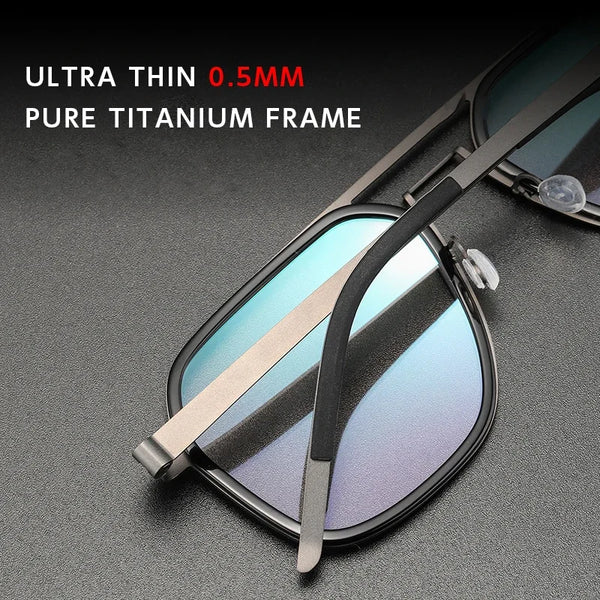 Fashionable Polygonal Rectangular Titanium Metal Eyeglass Frames