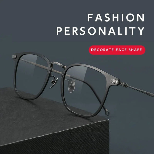 HONGMEI Fashionable Glasses Frame For Men Pure Titanium Acetate Anti Blue Light Eye Glasses Hot Original Brand SpectaclesCT30018