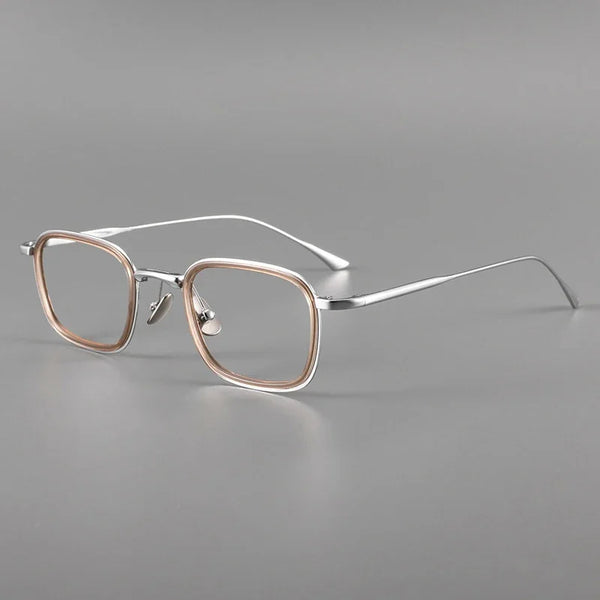 Fashion Square Luxury Acetate Pure Titanium Eyewear ReadingBusiness Retro Eyeglasses Frame Men