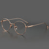 Unisex round-frame titanium metal eyeglass frames