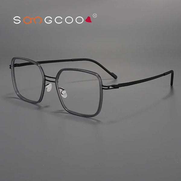 Olawt Retro Titanium Square Glasses Frame