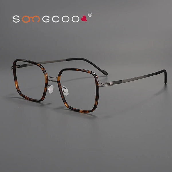Olawt Retro Titanium Square Glasses Frame