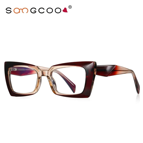 Geometric Cat-Eye Eyeglass Frames for Women