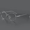 Unisex round-frame titanium metal eyeglass frames