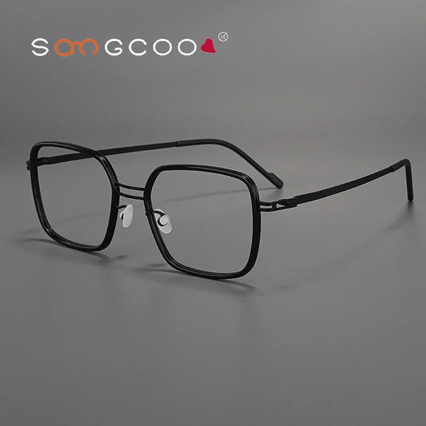 Olawt Retro Titanium Square Glasses Frame
