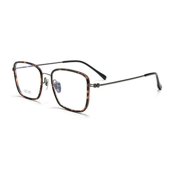 Classic oversized frame eyeglass frames in titanium metal