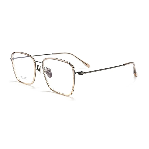 Classic oversized frame eyeglass frames in titanium metal