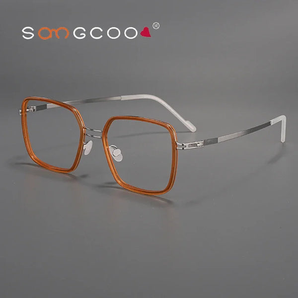 Olawt Retro Titanium Square Glasses Frame
