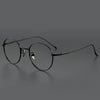 Unisex round-frame titanium metal eyeglass frames