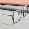 Casual Rectangular Titanium Metal Eyeglass Frames