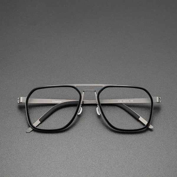 Fashionable Polygonal Rectangular Titanium Metal Eyeglass Frames
