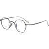Polygonal small-frame titanium metal eyeglasses