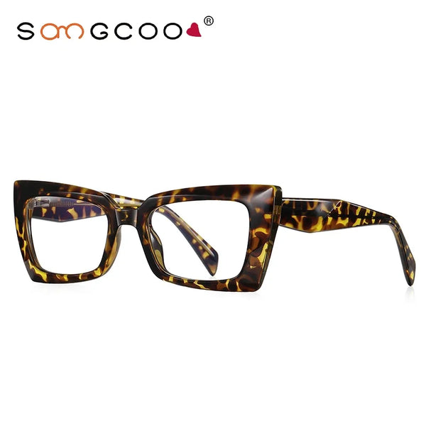 Geometric Cat-Eye Eyeglass Frames for Women